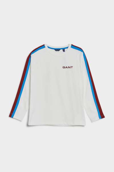 PÓLÓ GANT D2. SPORTY STRIPE LS T-SHIRT EGGSHELL