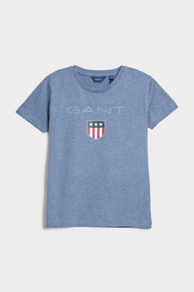 PÓLÓ GANT SHIELD SS T-SHIRT INDIGO BLUE MELANGE