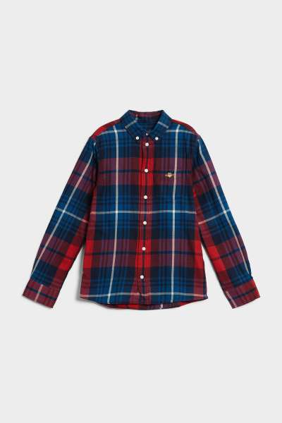 ING GANT D1. PLAID FLANNEL SHIRT RUBY RED