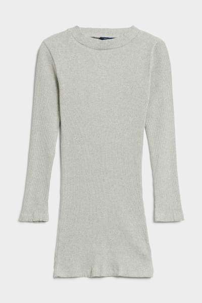 RUHA GANT D2. RIB POLO DRESS LIGHT GREY MELANGE