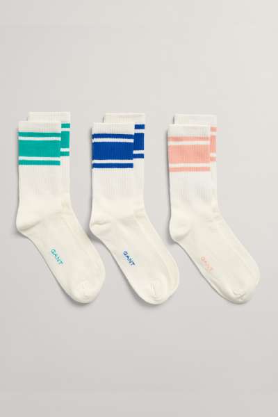 ZOKNI GANT TEENS UNISEX SOCKS 3-PACK EGGSHELL