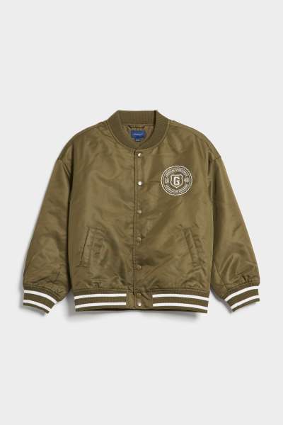 DZSEKI GANT NEW HAVEN VARSITY JACKET JUNIPER GREEN