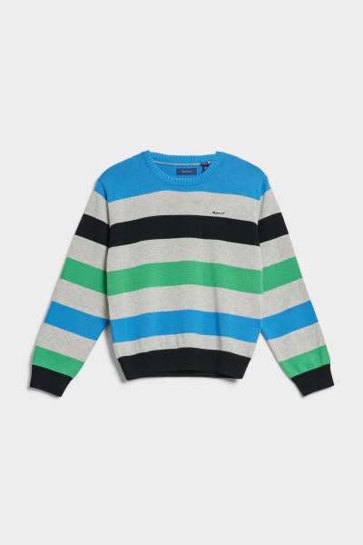 PULÓVER GANT KNITTED STRIPED C-NECK SWEAT DAY BLUE