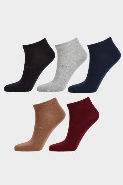 ZOKNI GANT TONAL LOGO SNEAKER SOCKS 5-PACK EVENING BLUE