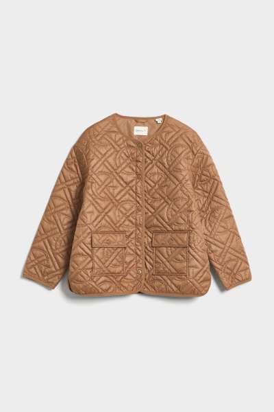 DZSEKI GANT MONOGRAM QUILTED LINER JACKET COCOA BROWN