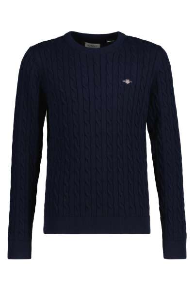 PULÓVER GANT SHIELD COTTON CABLE C-NECK EVENING BLUE