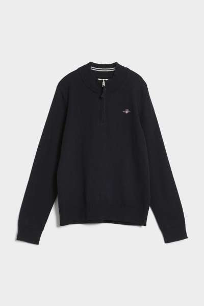 PULÓVER GANT SHIELD COTTON HALF ZIP EVENING BLUE