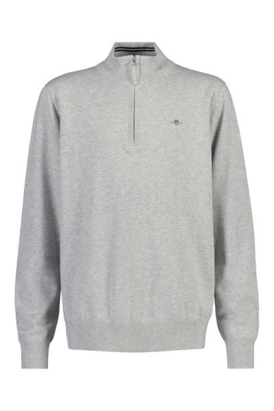 PULÓVER GANT SHIELD COTTON HALF ZIP LIGHT GREY MELANGE