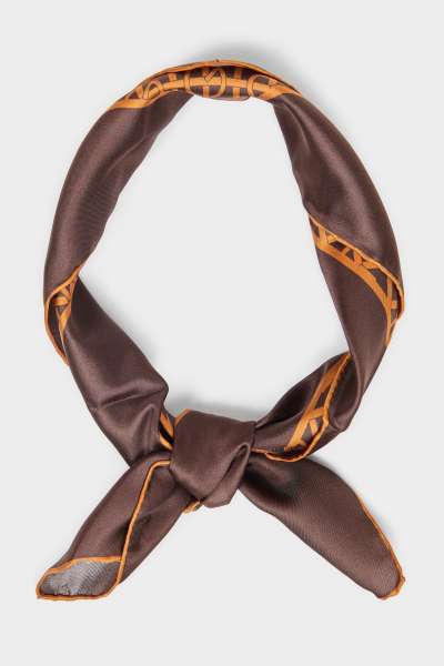 SÁL GANT G PATTERN SILK SCARF BURNT SUGAR