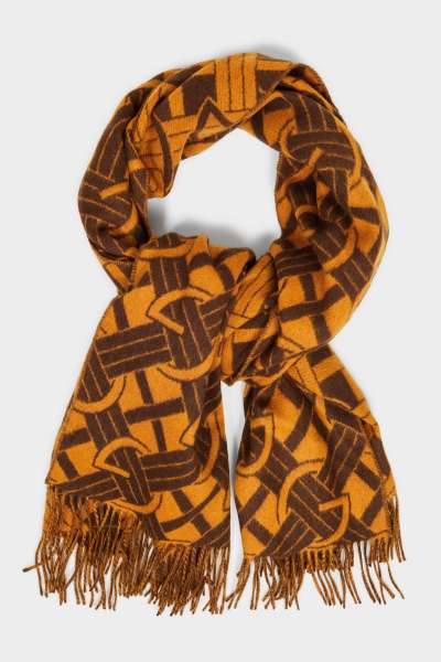 SÁL GANT G PATTERN WOVEN SCARF CINNAMON BROWN