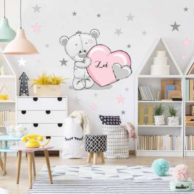 Falmatrica - Púder rózsaszín maci csillagokkal