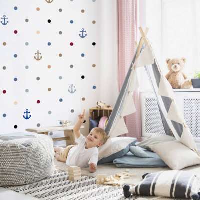 Festősablon - Pöttyök és horgonyok