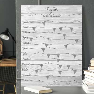 Világos szürke családi naptár