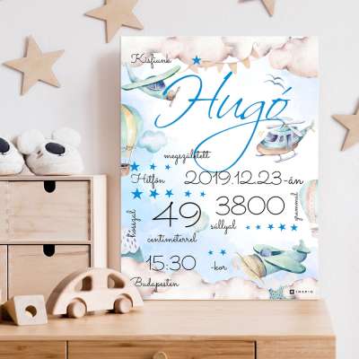 Ajándék keresztelőre - Tábla fiúknak 40x30cm méretben