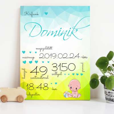 Babaköszöntő ajándék - Tábla születési dátummal