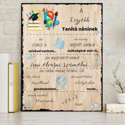 Ajándék tanárnak - Tábla tanároknak év végére 1.-4.o.