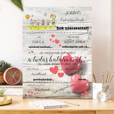 Ajándék tanárnak - Dekortábla tanároknak az egész osztálytól