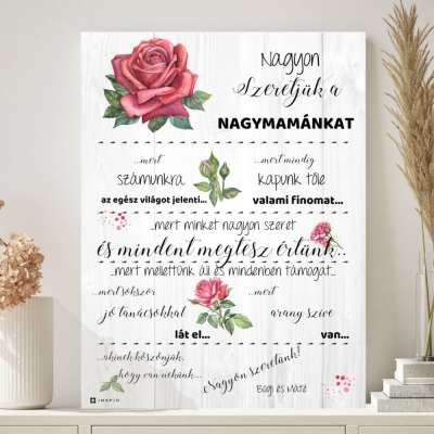 Ajándék nagyszülőknek - Egyedi ajándék nagymamának, mamának