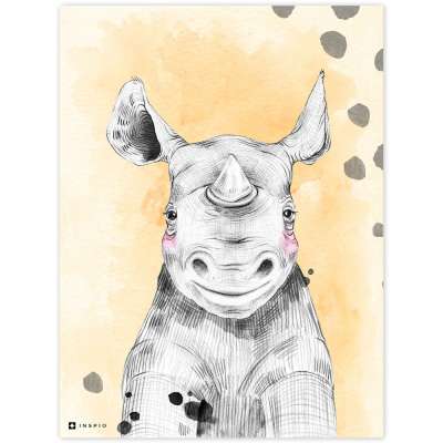 Dekortáblák gyerekszobába - Színes orrszarvú