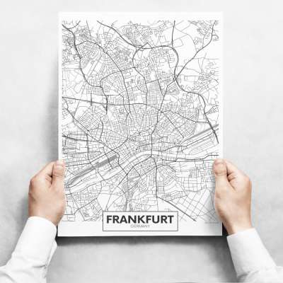 Fali dekoráció - Map of Frankfurt