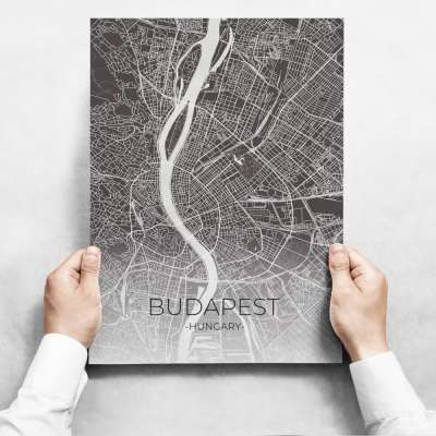 Fali dekoráció - Map Of Budapest
