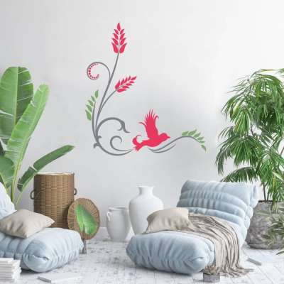 Stencil - Díszített madár