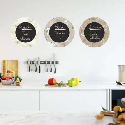 Öntapadós krétatábla- Barna mintás