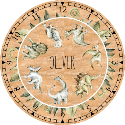 Parafaszőnyeg gyerekeknek - Dínók névvel és órával