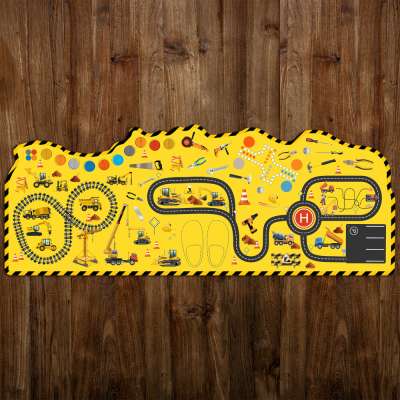 Játszószőnyeg az ágyhoz utacskával és építőipari autókkal