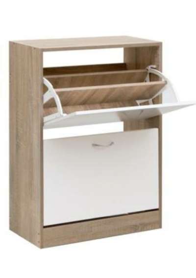 Jesolo cipőszekrény, fehér-fehérített tölgy