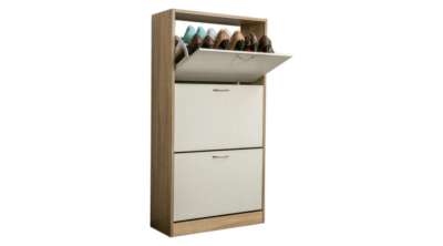 Vario cipőszekrény, fehér-fehérített tölgy