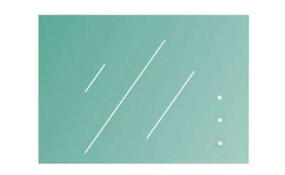 Shine korlátüveg konzolos korláthoz, előfúrt, 90x100 cm