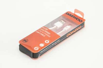 Daewoo microUSB kábel, 1 méter, fehér