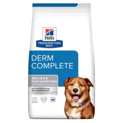 12kg Hill’s Prescription Diet Canine Derm Complete rizs & tojás száraz kutyatáp