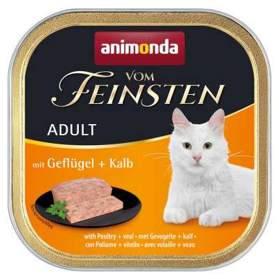 32x100g animonda vom Feinsten Adult Szárnyas & borjú nedves macskatáp