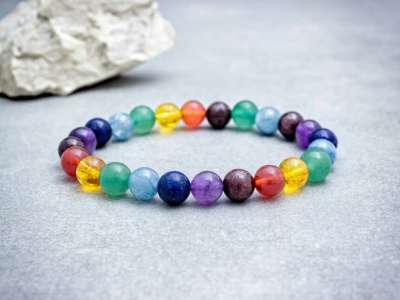 Csakra ásvány karkötő