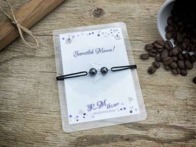 Szeretlek Mama hematit angyal karkötő