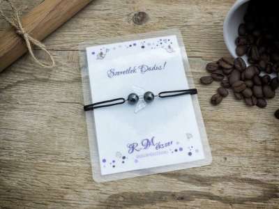 Szeretlek Dadus hematit angyal karkötő