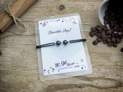 Szeretlek Apa hematit angyal karkötő