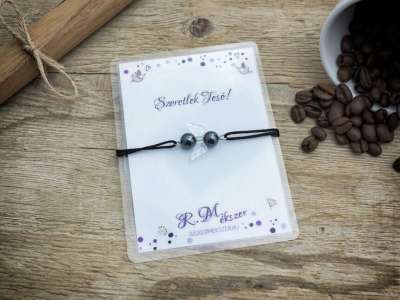 Szeretlek Tesó hematit angyal karkötő