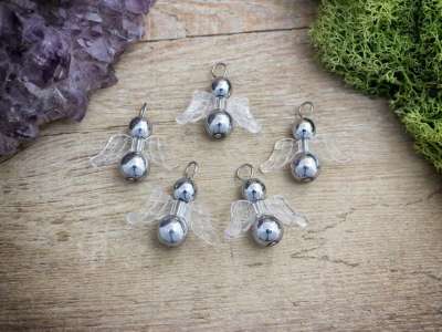 Kedvelt angyal hematit ásvány medál 5 dbos csomag