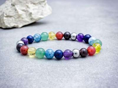 Csakra ásvány karkötő