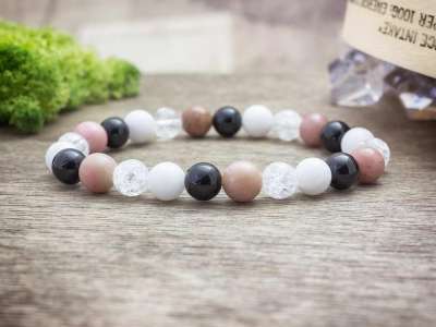 Pink szeretet vegyes ásvány karkötő