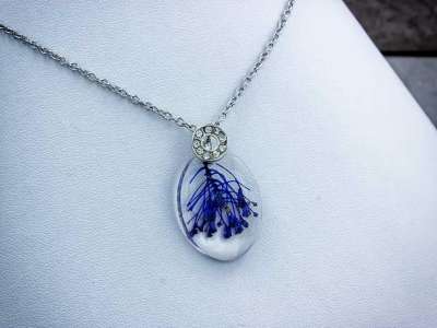 Üstökös gyöngyike műgyanta acél nyaklánc