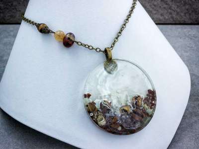 Kávéóceán műgyanta nyaklánc