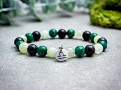 Mérleg csillagjegy medálos ásvány karkötő