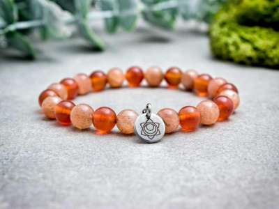 Szakrális csakra medálos ásvány karkötő