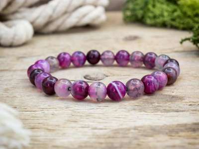 Glicínia sárkányvér achát ásvány karkötő