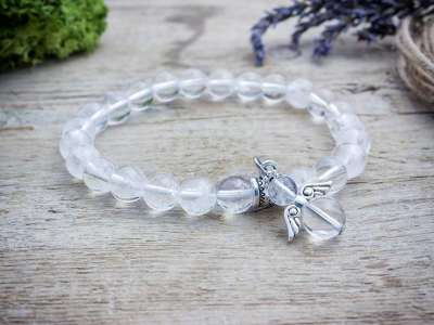 Hegyikristály ásvány karkötő angyallal