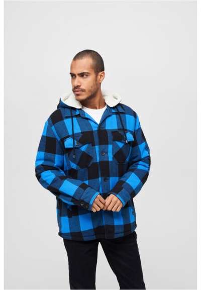 Brandit Lumberjacket Hooded black/blue